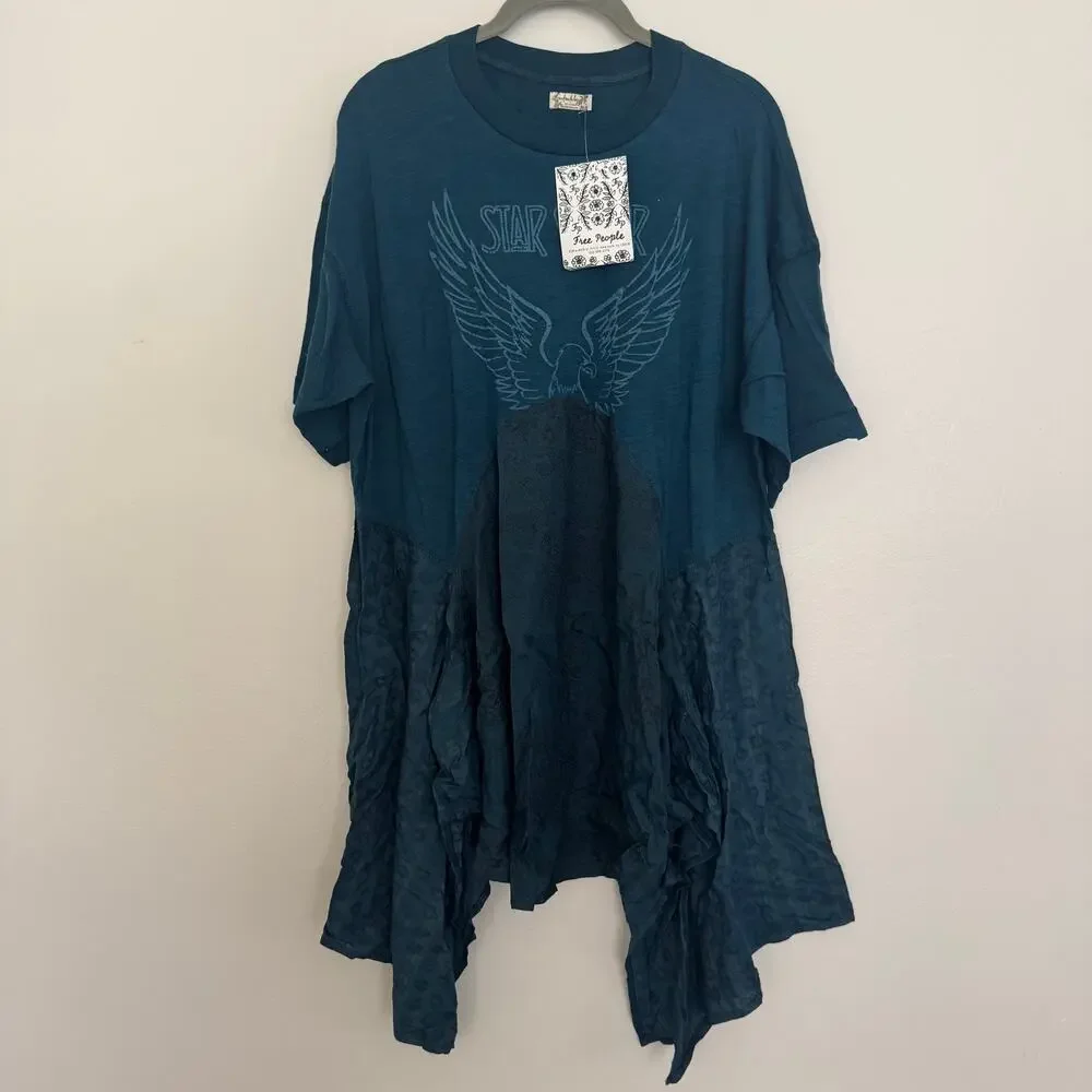 Free People Jerry Lounge T-shirt Dress in Dark Blue